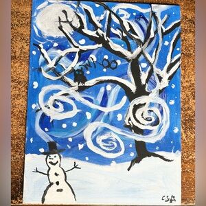 Winter Moon Original Acrylic painting